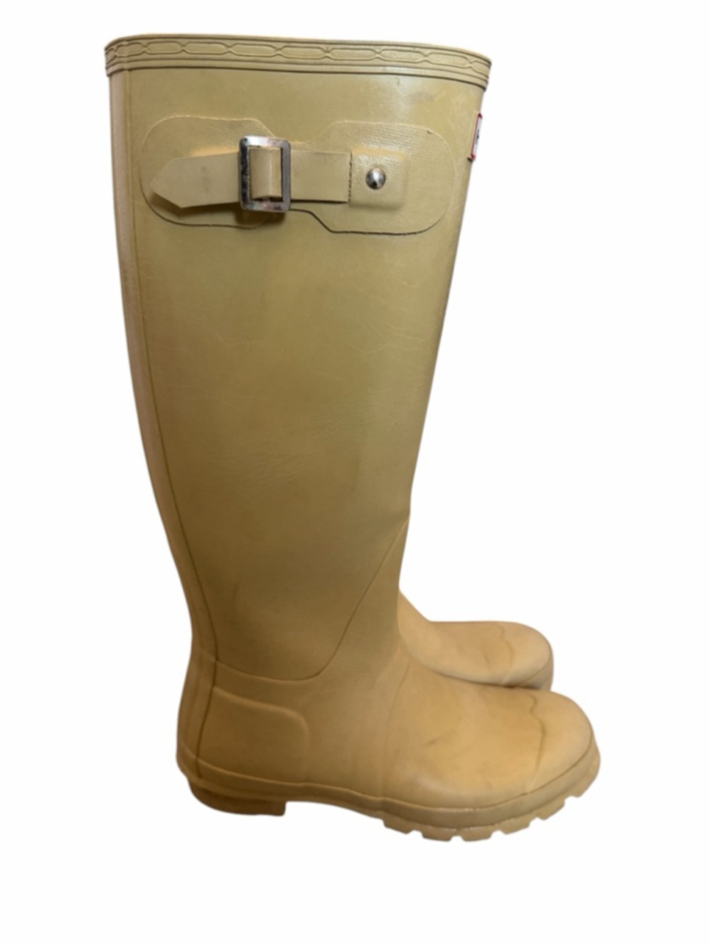 Hunter Original Gloss Tall Rain Boots Cream Beige Wellies UK5 US6M/7M EU38 - Picture 8 of 16
